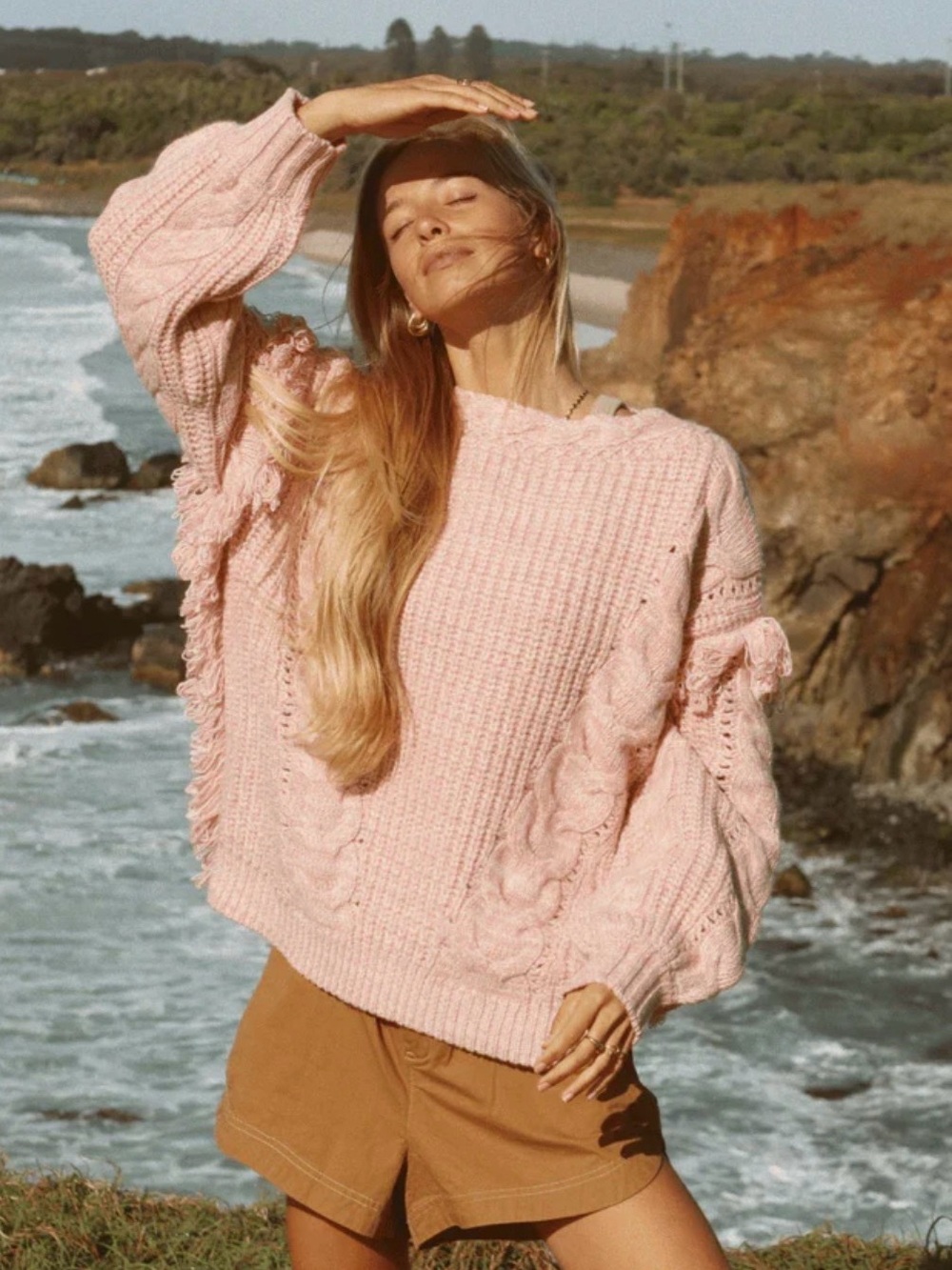 Spell Nomadic Knit Jumper in Dusty Rose